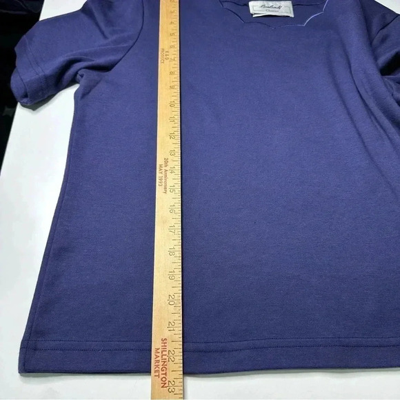Lombardi Womens Top Large Blue Short Sleeved - Picture 8 of 8